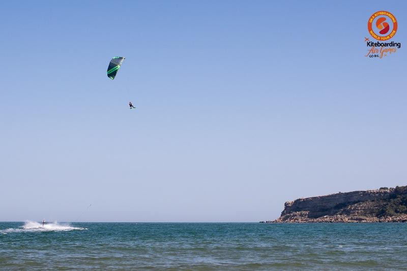 The 'still' Air Games - Jesse Richman on show yesterday afternoon photo copyright Toby Bromwich taken at  and featuring the Kiteboarding class