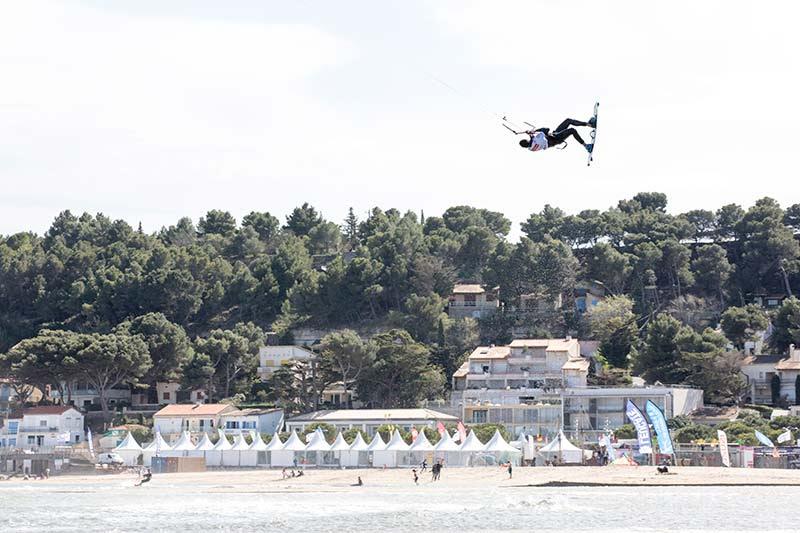 Send it!  Leucate warm-up session on Monday photo copyright Toby Bromwich taken at  and featuring the Kiteboarding class