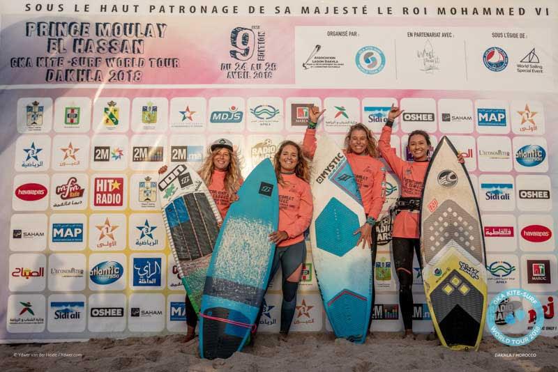 The women's top four - Jalou Langeree, Moona Whyte, Inês Correia, Carla Herrera Oria – GKA Kite-Surf World Tour Round 3 - photo © Ydwer van der Heide