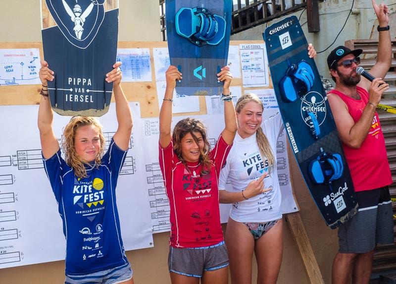 Top 3 women photo copyright Event Media taken at  and featuring the Kiteboarding class