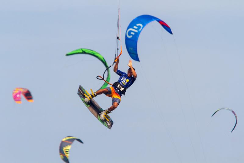 Luis Alberto Cruz goes for his triple handlepass – and sticks it! photo copyright Event Media taken at  and featuring the Kiteboarding class