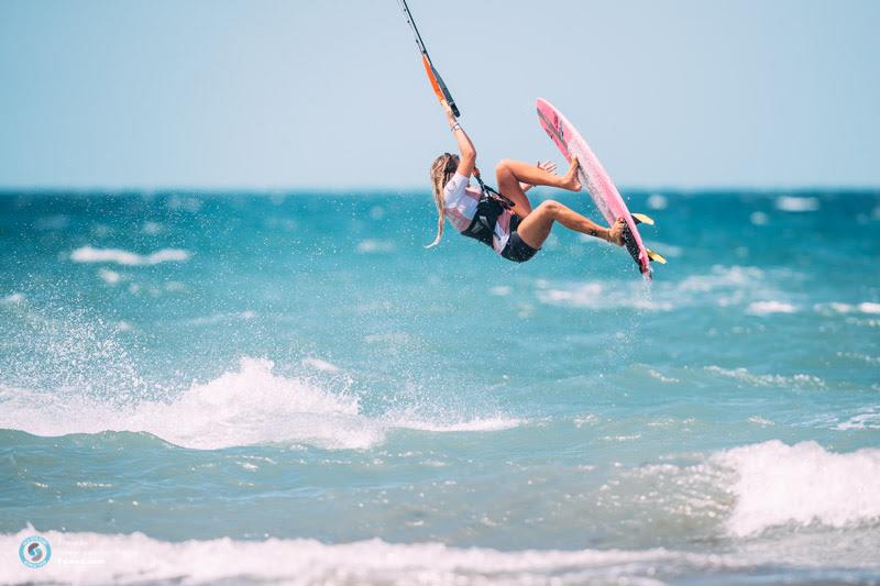 Carla calculated a steady rhythm of tricks to win 5 heats - Final day - 2018 GKA Kite-Surf World Tour Prea, Round 6 photo copyright Ydwer van der Heide taken at  and featuring the Kiteboarding class