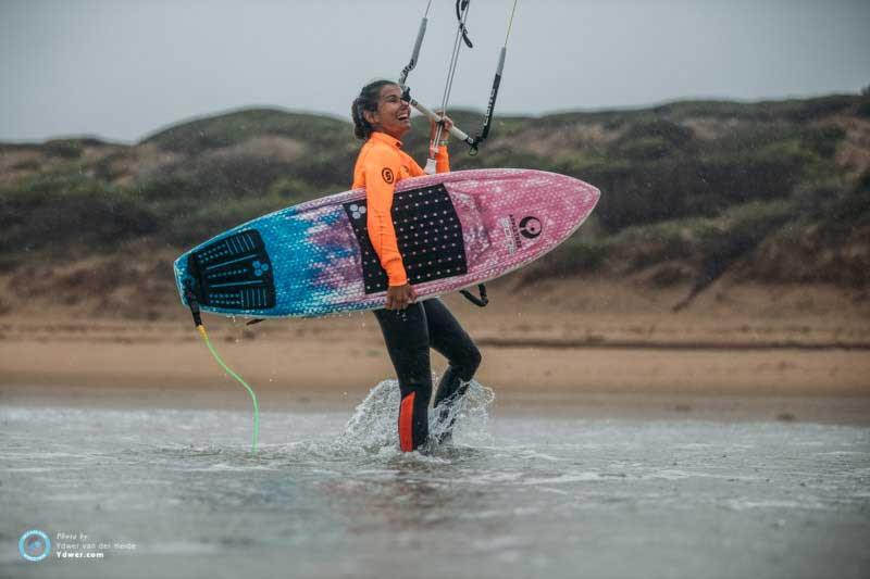 Charlotte – cheerfulness in the face of adversity - GKA Kite-Surf World Tour Torquay, Round 7, Day 2 photo copyright Ydwer van der Heide taken at  and featuring the Kiteboarding class