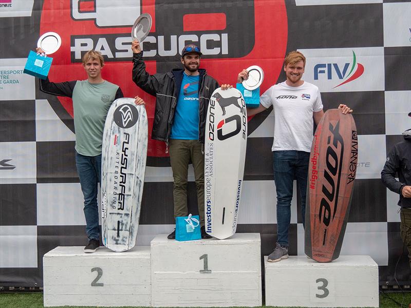 Olly Bridge and Connor Bainbridge pick up their silver and bronze medals - 2019 Formula Kite Worlds photo copyright Oliver Hartas taken at  and featuring the Kiteboarding class