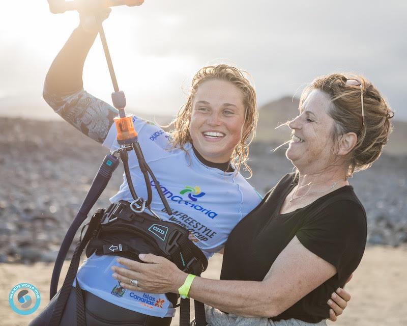 All smiles after a long day of waiting pays off - GKA Gran Canaria Freestyle World Cup 2019 - photo © Svetlana Romantsova