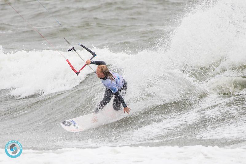 Peri Roberts racked up rides on both tacks in the Sylt shore break - 2019 GKA Kite-Surf World Cup Sylt photo copyright Svetlana Romantsova taken at  and featuring the Kiteboarding class