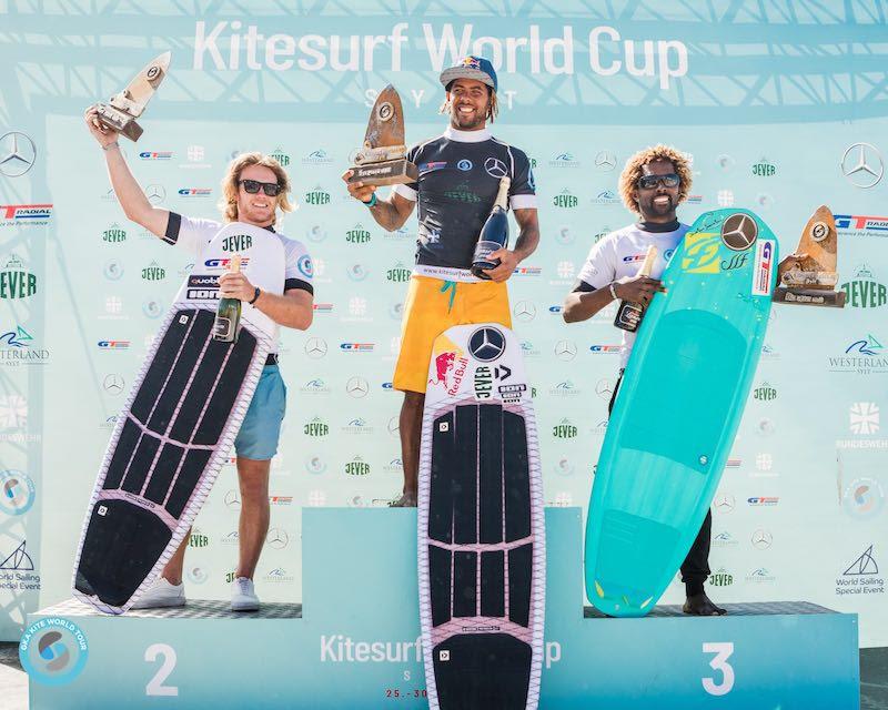 Men's podium - GKA Kite-Surf World Cup Sylt 2019 photo copyright Svetlana Romantsova taken at  and featuring the Kiteboarding class