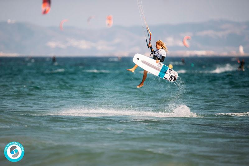 Simon Joosten getting the take-off right once again for another kite loop board-off - 2019 GKA Kite World Cup Tarifa - photo © Ydwer van der Heide