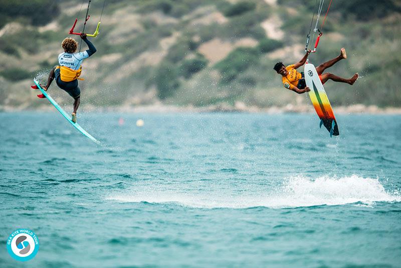 Mitu Monteiro and, yes, Carlos Mario! - GKA Kite World Cup Tarifa 2019 photo copyright Ydwer van der Heide taken at  and featuring the Kiteboarding class