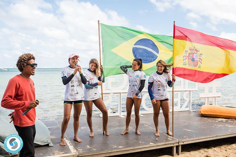 Women's finalists - 2019 GKA Kite World Cup Mauritius, day 4 - photo © Svetlana Romantsova