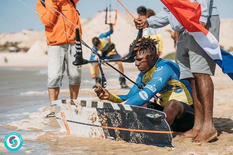 Adeuri Corniel narrowly achieved making the final, but couldn't beat Val this time. Corniel retains the championship lead though - GKA Kite World Cup Dakhla, Day 2 - photo © Ydwer van der Heide
