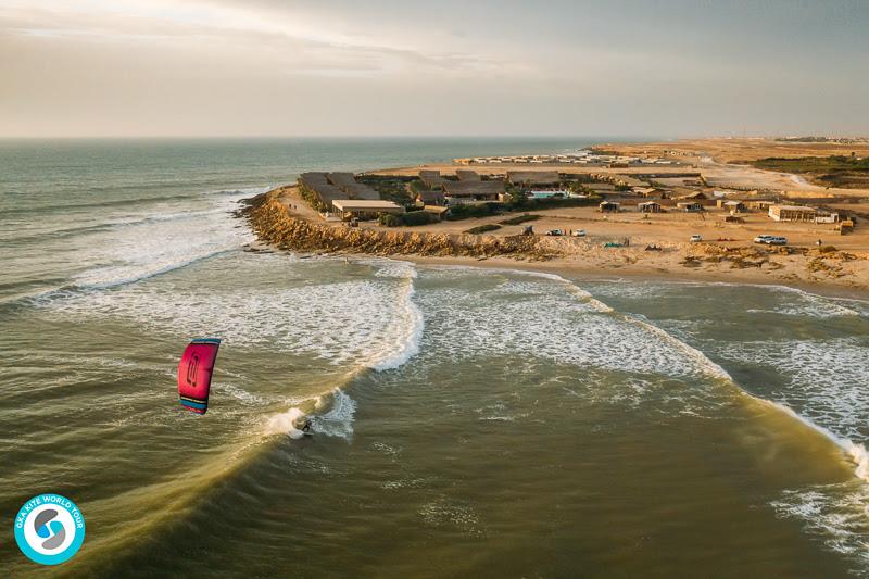 From bed to beach. Reeling and peeling out front of Westpoint - GKA Kite World Cup Dakhla, Day 7 - photo © Ydwer van der Heide