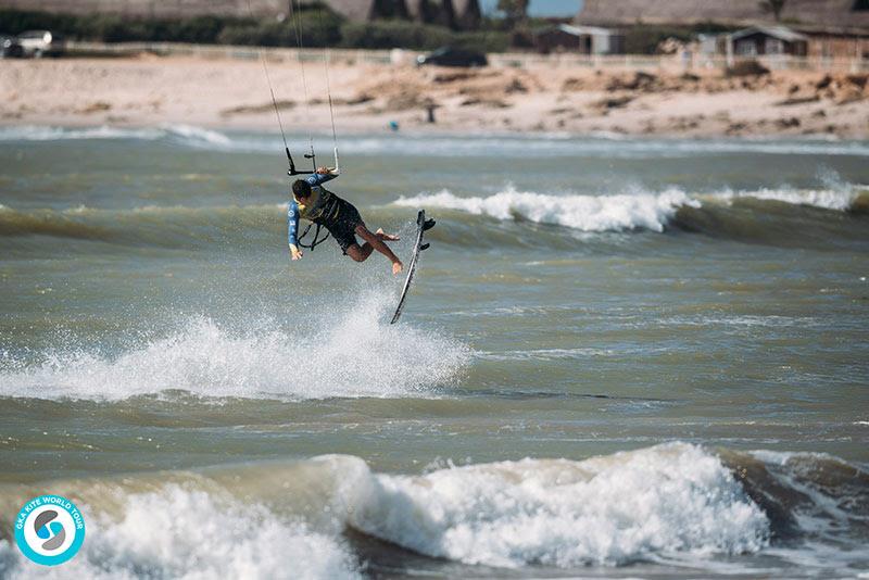 Keahi eventually landed a double shuvit, but it wasn't enough... - GKA Kite World Cup Dakhla, Day 10 photo copyright Ydwer van der Heide taken at  and featuring the Kiteboarding class