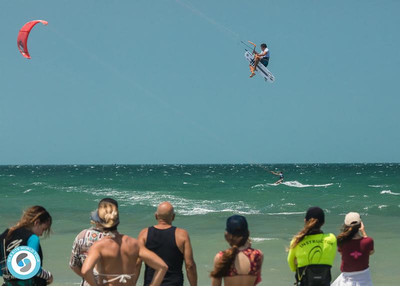 Pedro - becoming a crowd pleaser - 2019 GKA Kite-Surf World Cup Prea day 1 photo copyright Svetlana Romantsova taken at  and featuring the Kiteboarding class