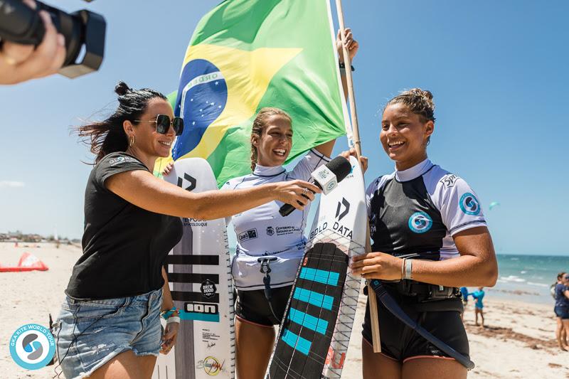 Marcela and Mika on the mic - GKA Kite-Surf World Cup Prea day 2 - photo © Svetlana Romantsova