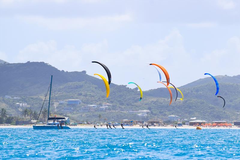 Caribbean Foiling Championships: Kitefoil Pro start during Race Day 1 photo copyright Caribbean Foiling Championships taken at  and featuring the Kiteboarding class