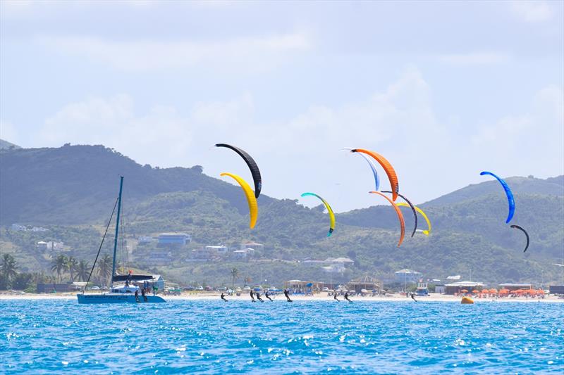 Caribbean Foiling Championships: Kitefoil Pro start during Race Day 1 - photo © Caribbean Foiling Championships