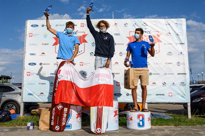 Top three men (U17) - 2020 Formula Kite Individual European Championships - photo © Eureka / Dominik Kalamus