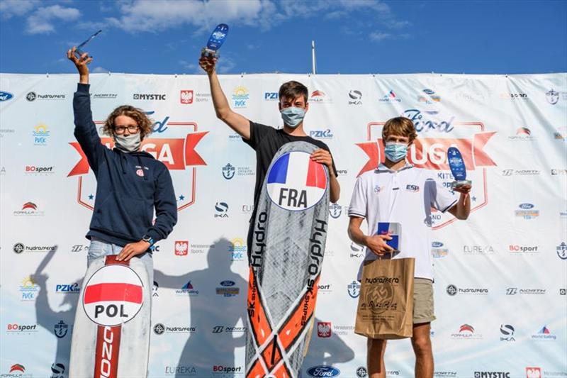 Top three men (U19) - 2020 Formula Kite Individual European Championships - photo © Eureka / Dominik Kalamus