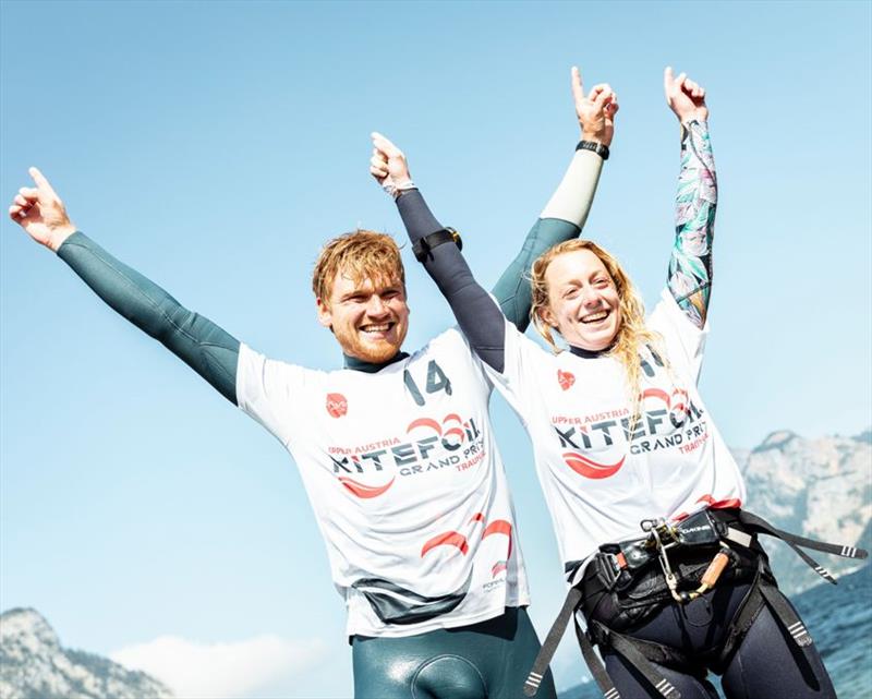 Bainbridge/Aldridge are the 2020 Mixed Team Relay European Champs! - Formula Kite Mixed Team Relay European Championships, final day photo copyright IKA / Alex Schwarz taken at  and featuring the Kiteboarding class