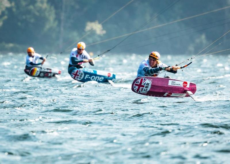 Florian elected to start at the windward end of the line with Guy starting at the pin. - Formula Kite Mixed Team Relay European Championships, final day - photo © IKA / Alex Schwarz