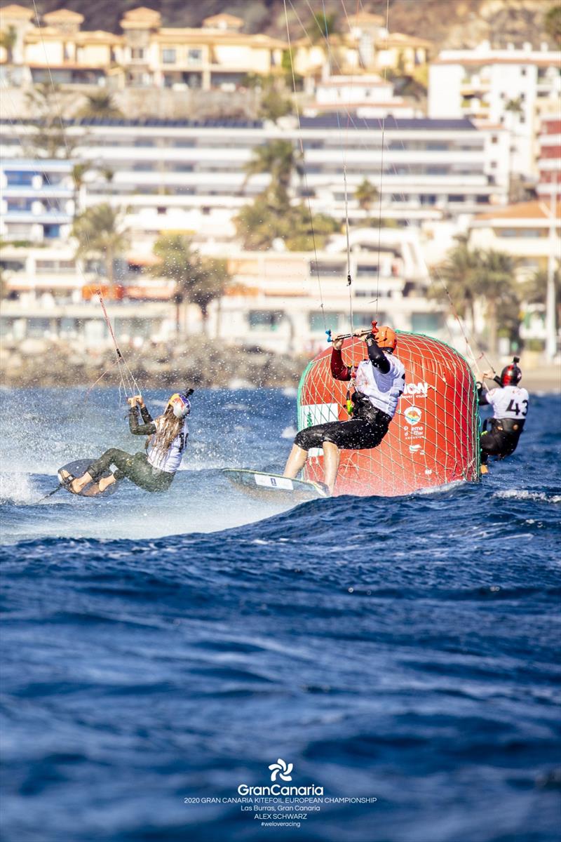 One of the features of the 'open' KiteFoil class is that men, women, youth and masters compete together regardless of age and gender - 2020 Gran Canaria KiteFoil Open European Championships photo copyright IKA Media / Alex Schwarz taken at  and featuring the Kiteboarding class