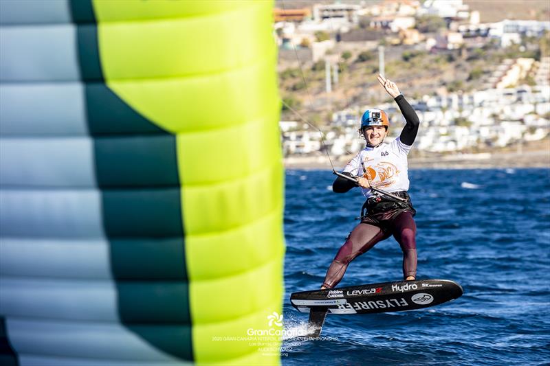 Theo de Ramecourt (FRA) sailed brilliantly all week to win the event overall - 2020 Gran Canaria KiteFoil Open European Championships photo copyright IKA Media / Alex Schwarz taken at  and featuring the Kiteboarding class