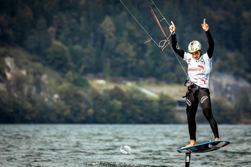 Axel Mazella (FRA) - Upper Austria KiteFoil Grand Prix Traunsee, day 4 - photo © IKA / Alex Schwarz