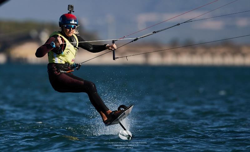 Daniela Moroz (USA) - 2021 Formula Kite World Championships in Torregrande, Sardinia - Day 2 photo copyright IKA Media / Robert Hajduk taken at  and featuring the Kiteboarding class