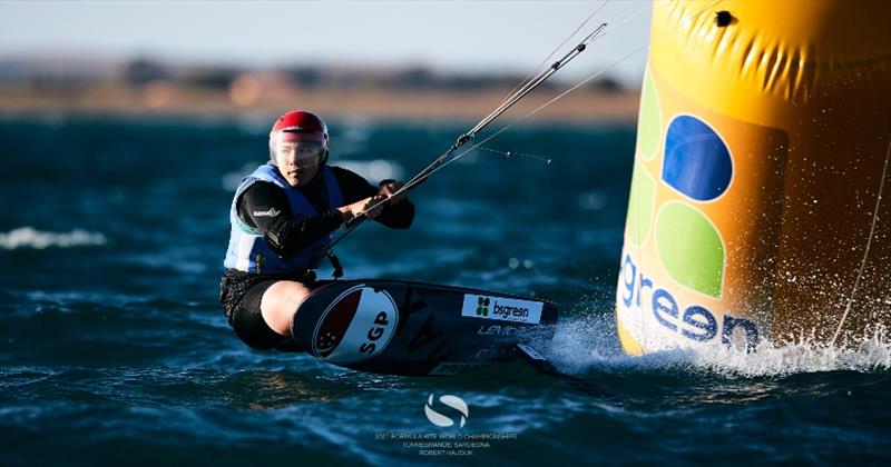 Max Maeder (SGP) - 2021 Formula Kite World Championships in Torregrande, Sardinia - Day 3 photo copyright IKA Media / Robert Hajduk taken at  and featuring the Kiteboarding class