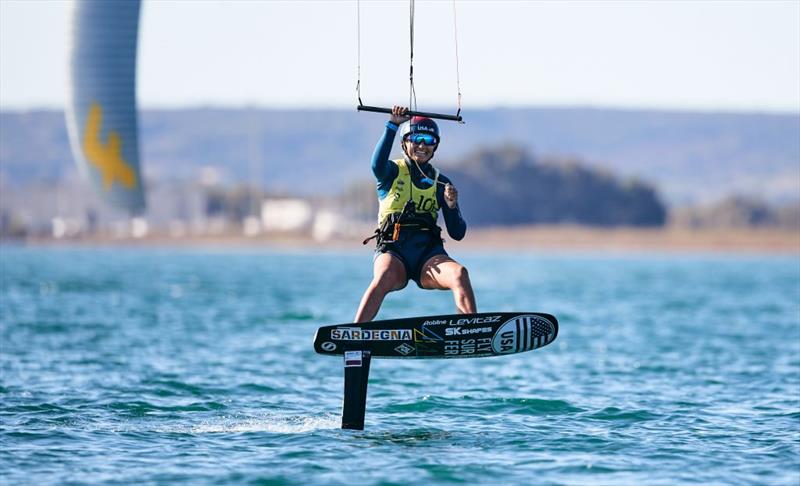 Daniela Moroz, all smiles after crossing the last race in first photo copyright Robert Hajduk taken at  and featuring the Kiteboarding class