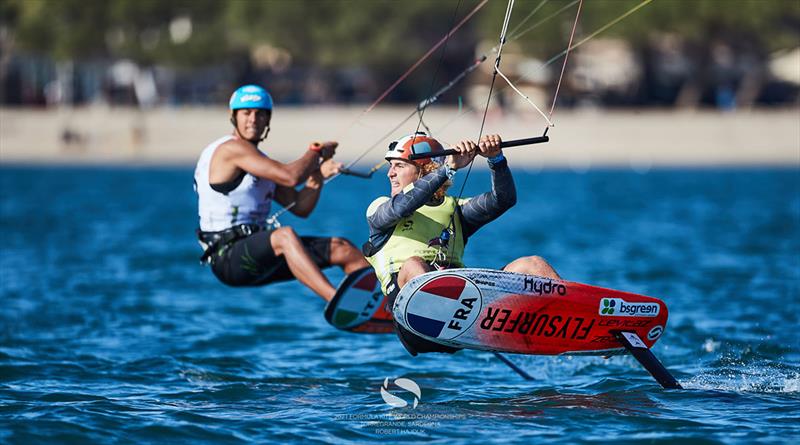 Théo de Ramecourt (FRA) / Riccardo Pianosi (ITA) - 2021 Formula Kite World Championships in Torregrande, Sardinia - Final Day - photo © IKA Media / Robert Hajduk