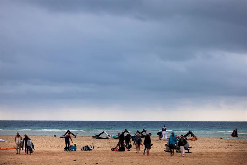 Rain clouds on the horizon - 2021 KiteFoil World Series Fuerteventura, Day 3 photo copyright IKA Media / Sailing Energy taken at  and featuring the Kiteboarding class