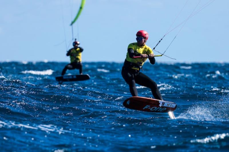 Connor Bainbridge, the big man from Britain, holding 2nd place - 2021 KiteFoil World Series Gran Canaria, Day 3 - photo © IKA Media / Sailing Energy