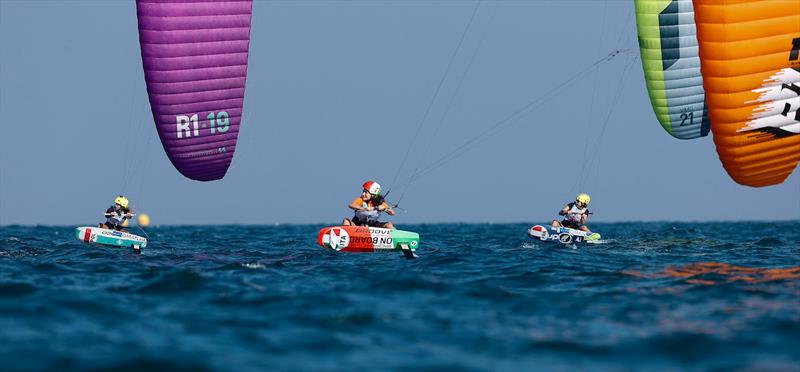 Formula Kite fleet on day 1 of the Youth Sailing World Championships presented by Hempel photo copyright Lloyd Images / Oman Sail taken at Oman Sail and featuring the Kiteboarding class