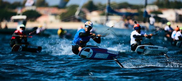 Riccardo Pianosi (ITA) puts the hammer down on Day 3 in Torregrande - IKA Kitefoiling Youth Worlds Torregrande 2022 - photo © Robert Hajduk / IKA media