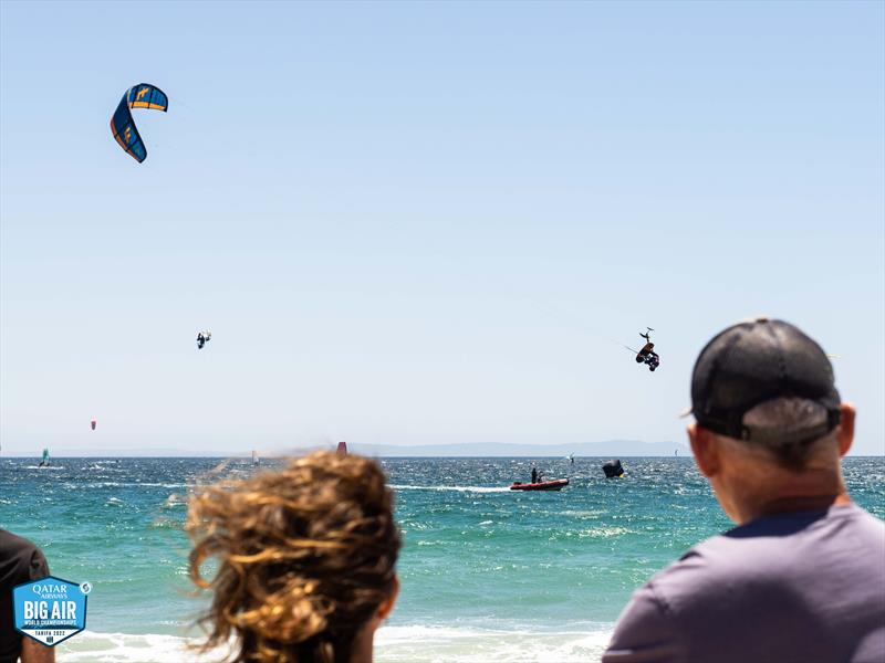 Charles Brodel, sending a powerful back loop kiteloop during the finals of the Qatar Airways GKA Hydrofoil Big Air Competition photo copyright Samuel Cardenas taken at  and featuring the Kiteboarding class