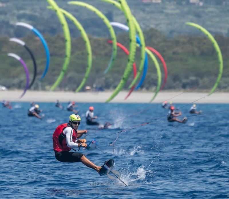 Axel Mazella won the first race of the afternoon - 2022 KiteFoil World Series Gizzeria, Day 2 photo copyright IKA Media / Martina Orsini taken at  and featuring the Kiteboarding class