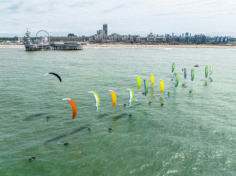Foiling kites off the coast of The Hague photo copyright Sailing Energy taken at  and featuring the Kiteboarding class