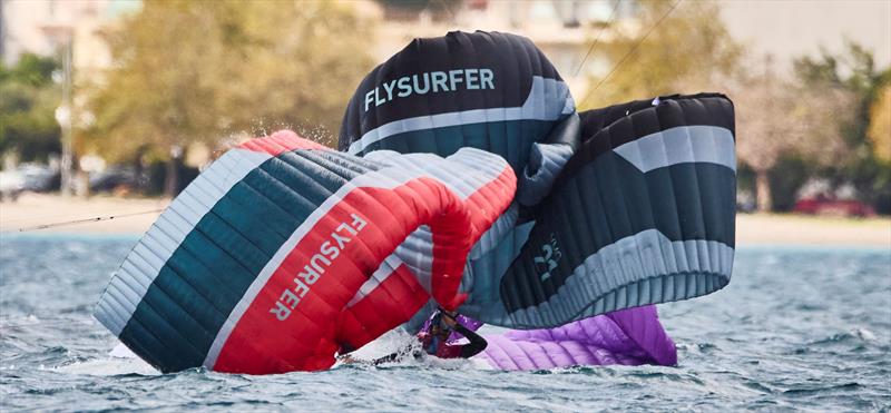 Carnage during the 2022 Lepanto Formula Kite European Championships in Nafpaktos, Greece photo copyright IKA Media / Robert Hajduk taken at  and featuring the Kiteboarding class