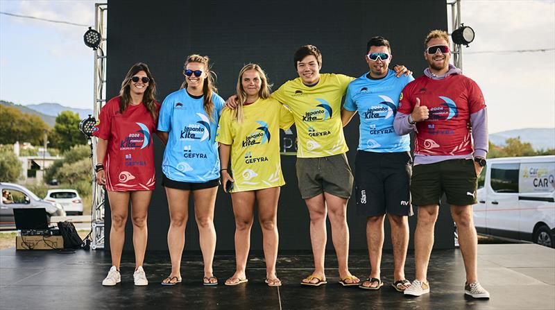 A few of the bibs have swapped around after Saturday's shifts in fortune - 2022 Lepanto Formula Kite European Championships photo copyright Robert Hajduk / IKA media taken at  and featuring the Kiteboarding class