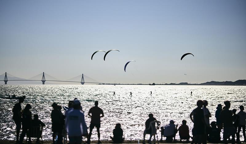 Great spectator sport for the fans and fellow riders on the shore - 2022 Lepanto Formula Kite European Championships - photo © Robert Hajduk / IKA media