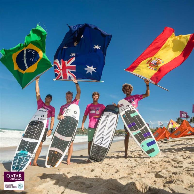 Men's top four in Taiba - Copa Kitley GKA Kite-Surf & Hydrofoil-Freestyle World Cups Brazil, day 3 photo copyright Svetlana Romantsova taken at  and featuring the Kiteboarding class