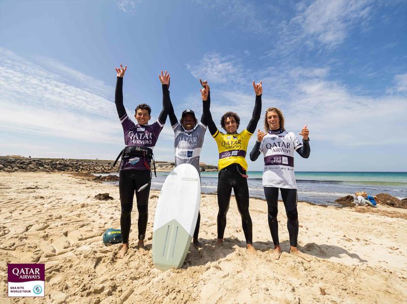 Charles Brodel, Jamie Overbeek, Joselito del Rosario and Maxime Luan Desjardins - Qatar Airways GKA Big Air Kite World Championships Tarifa photo copyright Samuel Cardenas taken at  and featuring the Kiteboarding class