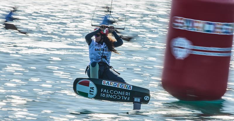 Sofia Tomasoni came in behind Damasiewicz in Race 9 - 2023 Kitefoil World Series - photo © IKA Media / Robert Hajduk