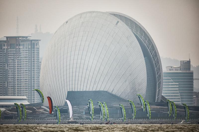 The spectacular backdrop of the Opera House in Zhuhai - photo © IKA Media / Robert Hajduk
