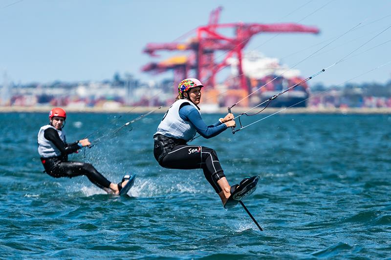 Breiana Whitehead (AUS) sailing the Women's Kite Foil at Sail Sydney photo copyright Beau Outteridge / Australian Sailing Team taken at Woollahra Sailing Club and featuring the Kiteboarding class