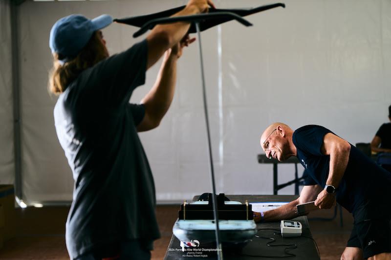 The measurement process to make sure everyone's road-legal - 2024 Formula Kite World Championships - photo © IKA media/ Robert Hajduk