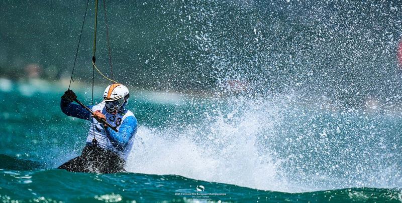 A high-speed crash almost ruined Cameron Maramenides (GRE) solid day - 2025 Formula Kite European Championships in Urla, Türkiye - Day 1 - photo © IKA Media / Robert Hajduk