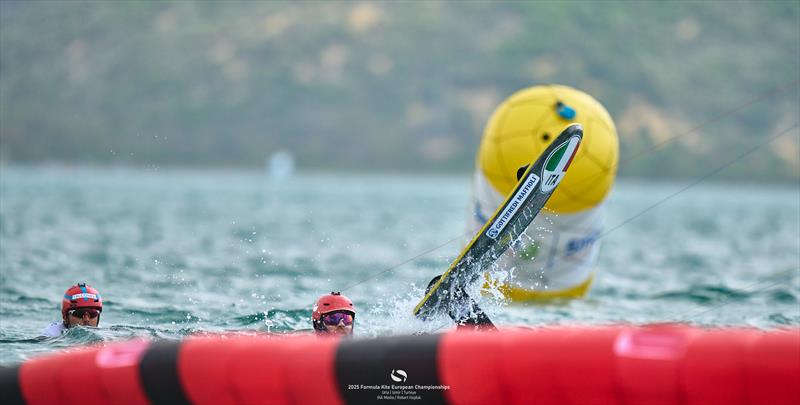 Day 4 was a minefield of light wind causing frustrating mark rounding pile-ups - 2025 Formula Kite European Championships - photo © IKA Media / Robert Hajduk